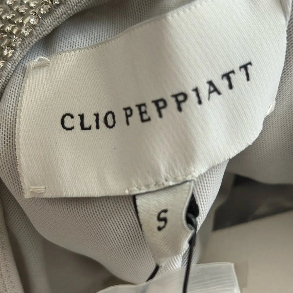 Clio Peppiatt Charms Silver Beaded Fringe Mini Dress Size S - Picture 6 of 8